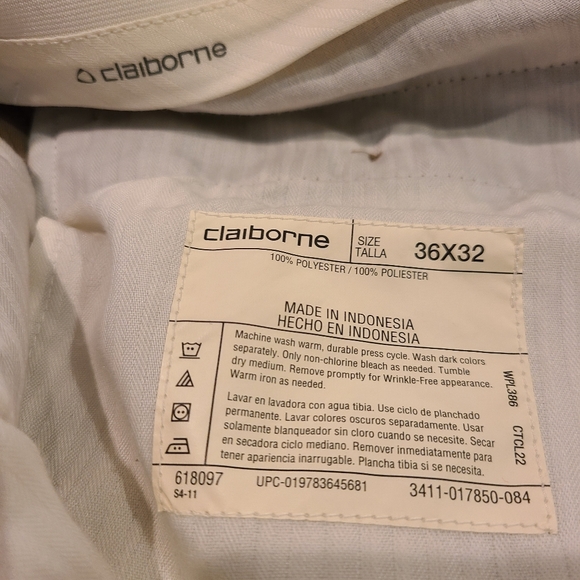 Claiborne Men's Pleated & Cuffed Pants Size 36x32 - Picture 15 of 15